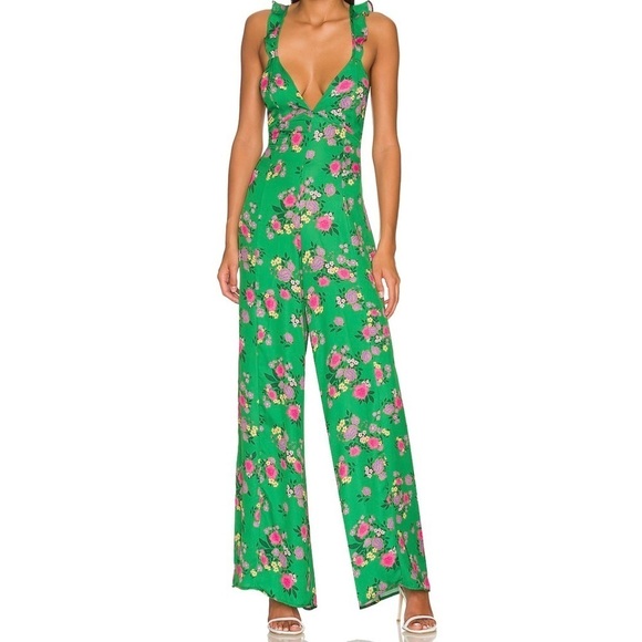 RESA Pants - Jumpsuit Green Floral Revolve